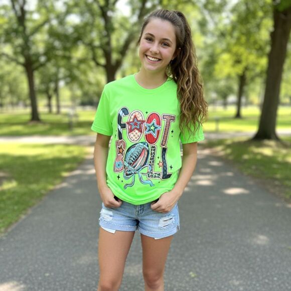 Wonder Nation Unisex Teens Football Neon Green Pullover Shirt XXL NWOT - Picture 5 of 14